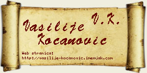 Vasilije Kocanović vizit kartica